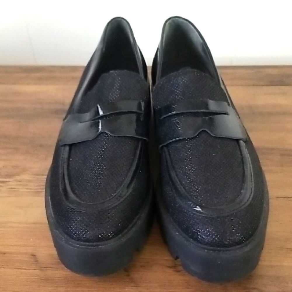 Franco Sarto Shimmering Black Loafers